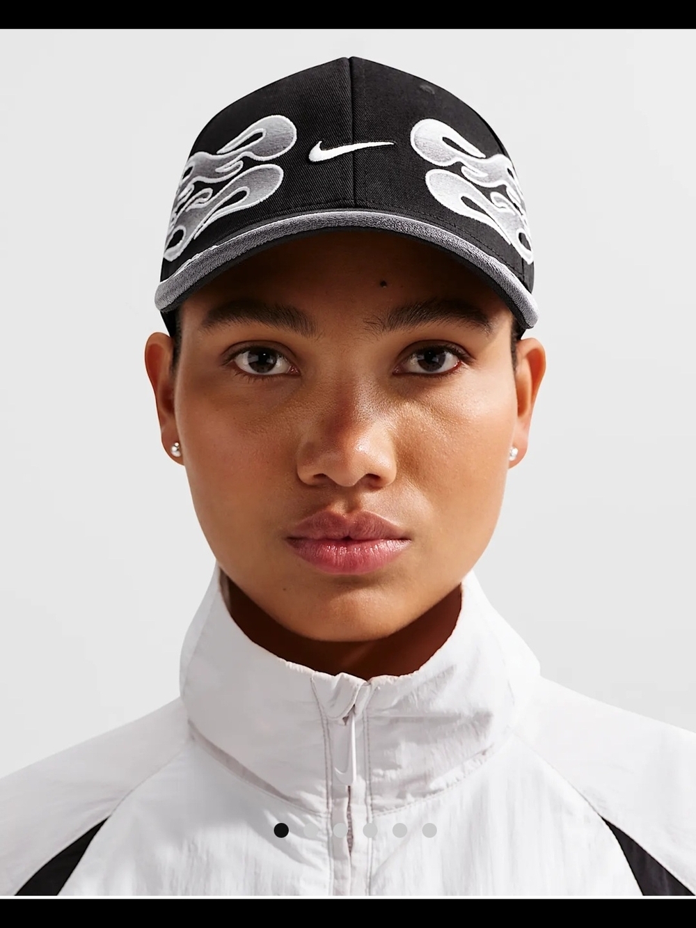Nike Black Cap with Gray Flame Embroidery